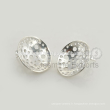 Boucles d&#39;oreilles à la main en argent sterling à la main 925 bijoux Meilleur design de qualité Boucles d&#39;oreilles Fournisseurs et fabricant de bijoux